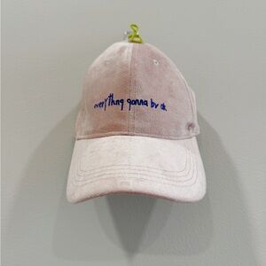 Pink and Blue Casual Hat with Embroidered Detail